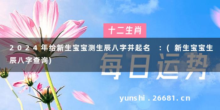 2024年给新生宝宝测生辰八字并起名 :(新生宝宝生辰八字查询)